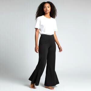 LYSS’E Women’s Black Wide Leg Bell Bottom Pants. XL  WhimseyGoth Punk Unique